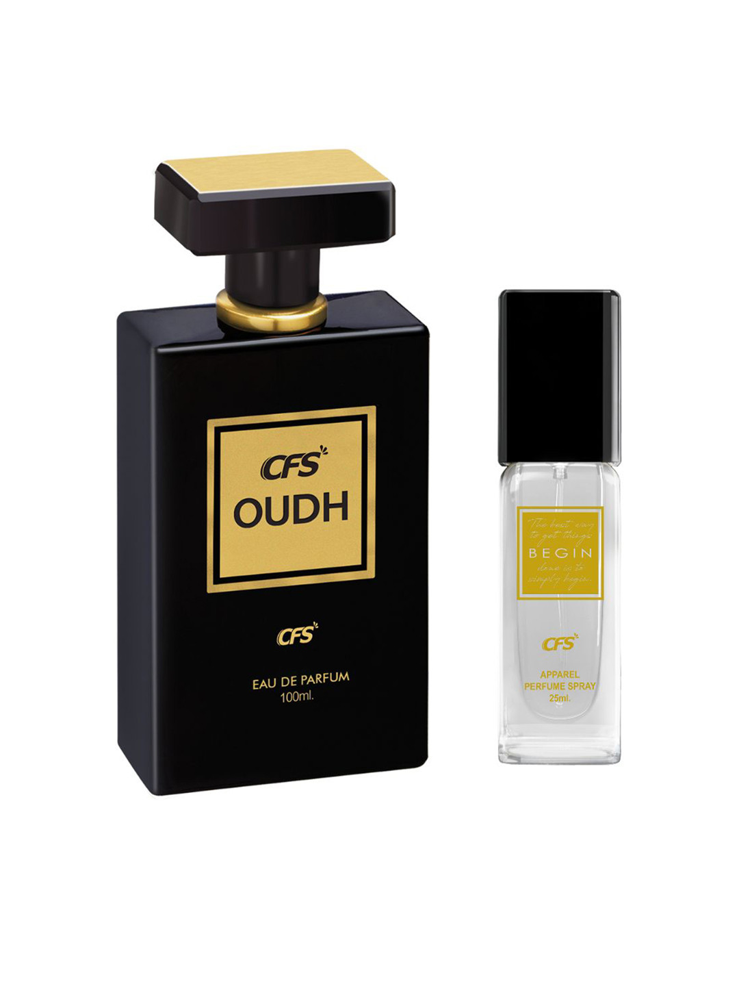 CFS Oudh Black Eau De Parfum-100ml & Begin Gold Long Lasting Perfume-25ml