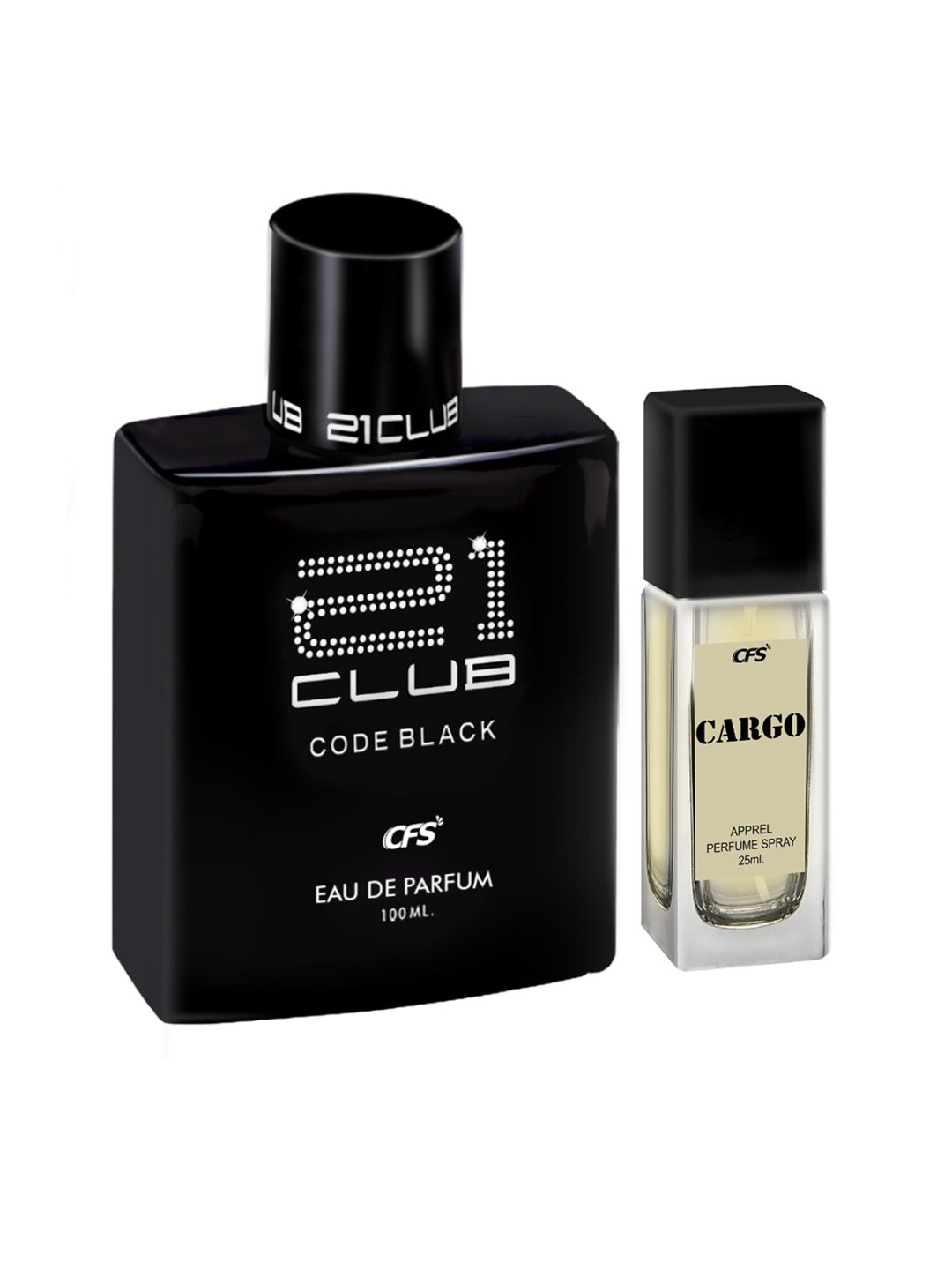 CFS 21Club Code Black EDP 100ml & Cargo Long Lasting Apparel Perfume - 25 ml