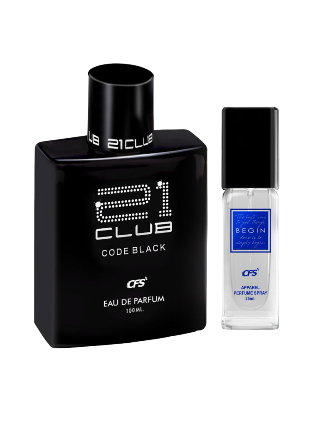 CFS 21 Club & Begin Set Of 2 Code Black & Blue Long Lasting EDP - 100 ml - 25 ml