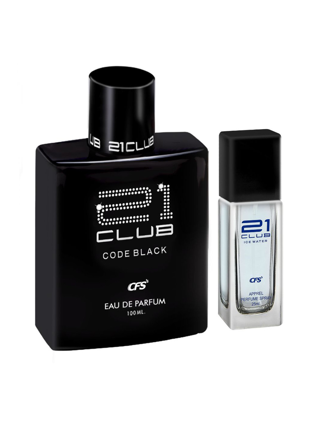 CFS 21Club Code Black Eau De Parfum 100ml & Ice Water Apparel Perfume - 25ml