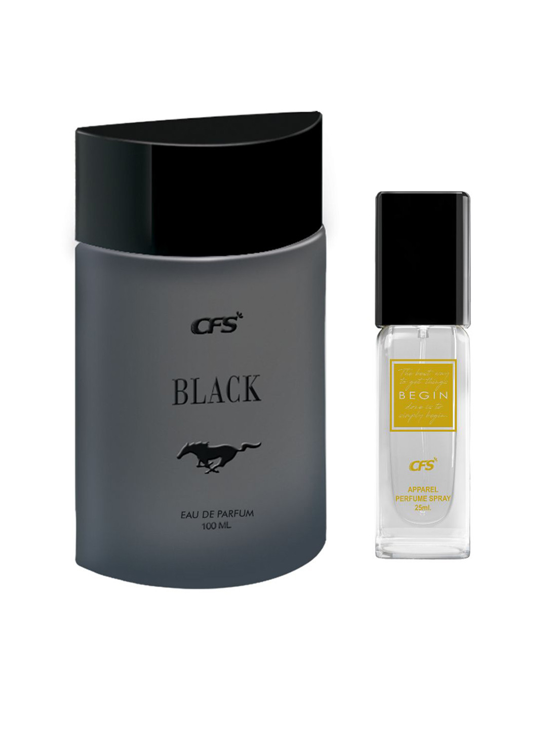 CFS Black Eau De Parfum 100ml & Begin Apparel Perfume Spray- 25ml