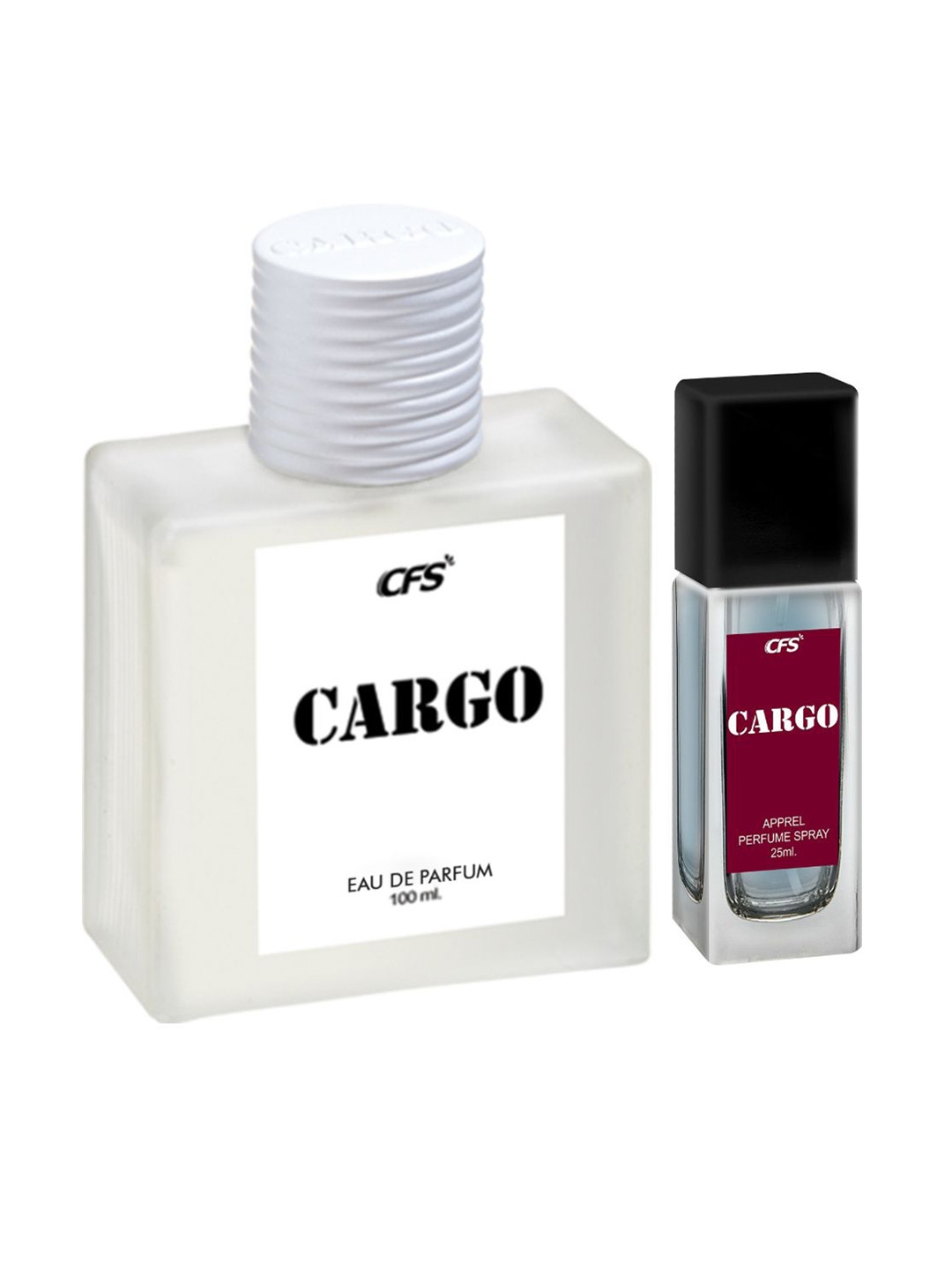 CFS Cargo White Long Lasting Eau De Parfum 100ml & Blue Apparel Perfume Spray 25ml