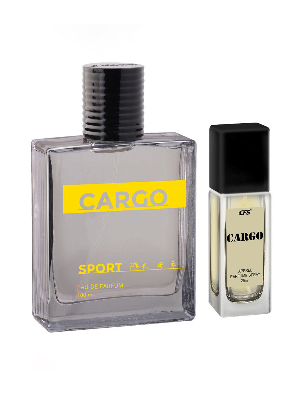 CFS Set of Cargo Sport Eau De Parfum 100ml & Cargo Khakhi Apparel Perfume Spray 25ml