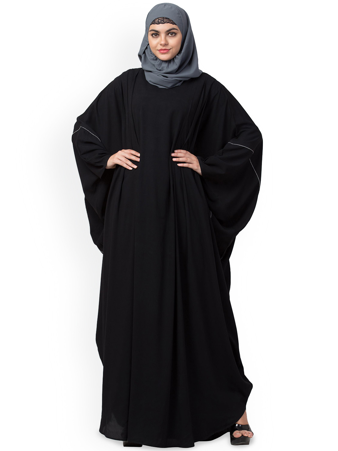 MUSHKIYA Abaya Solid Burqa With Scarf