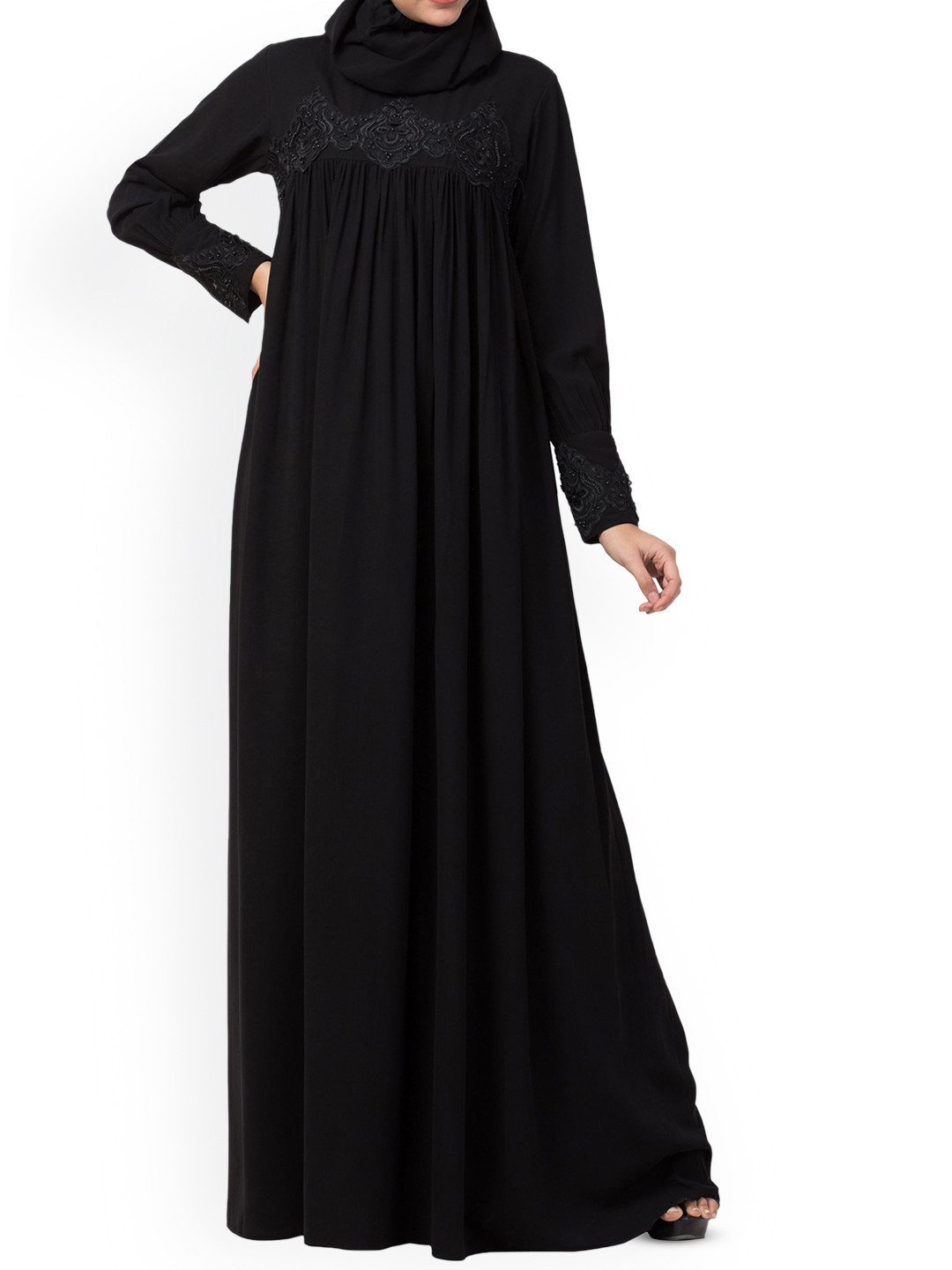 MUSHKIYA Abaya Lace Burqa With Scarf