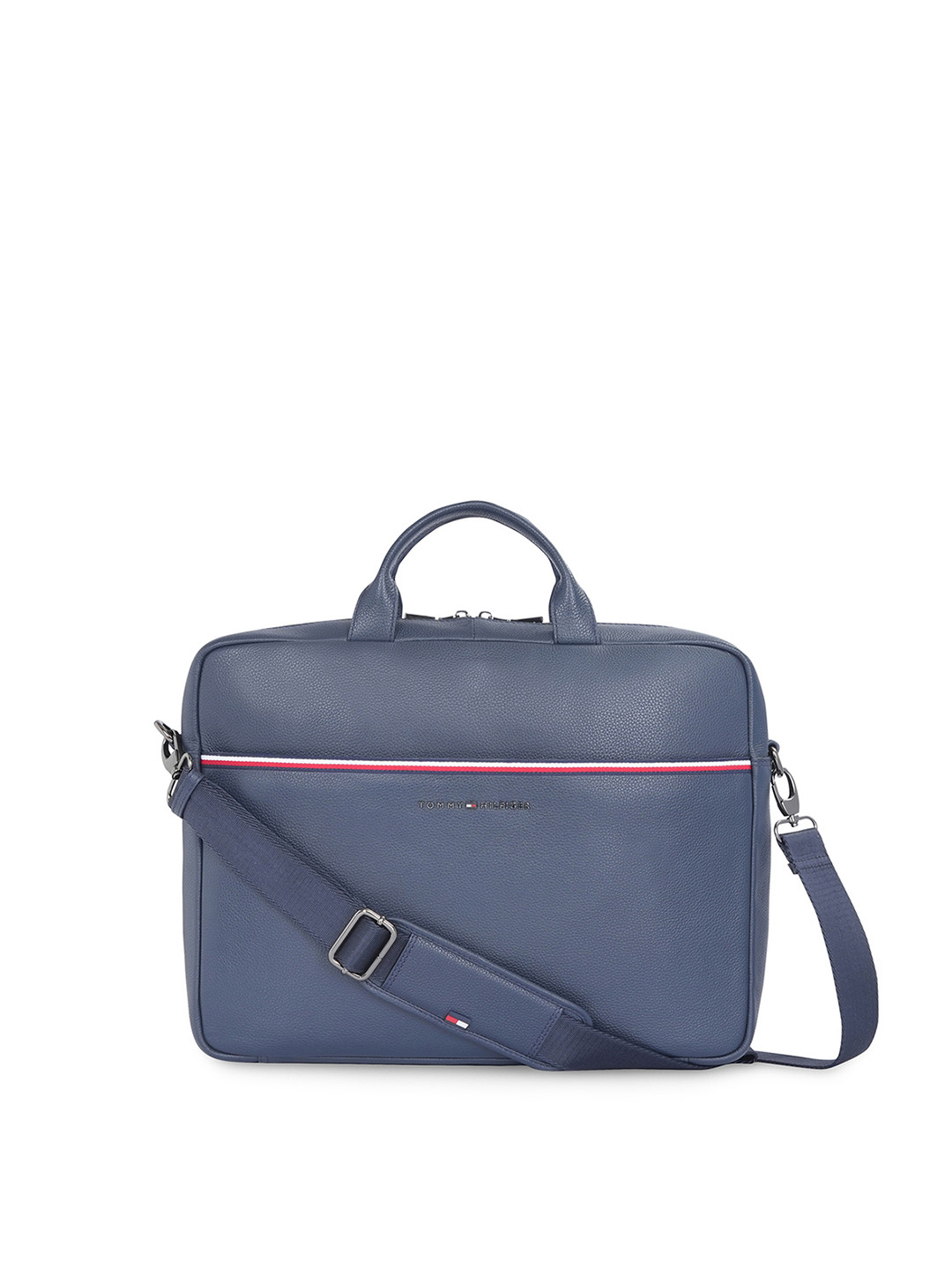 Tommy Hilfiger Unisex Textured Leather Laptop Bag