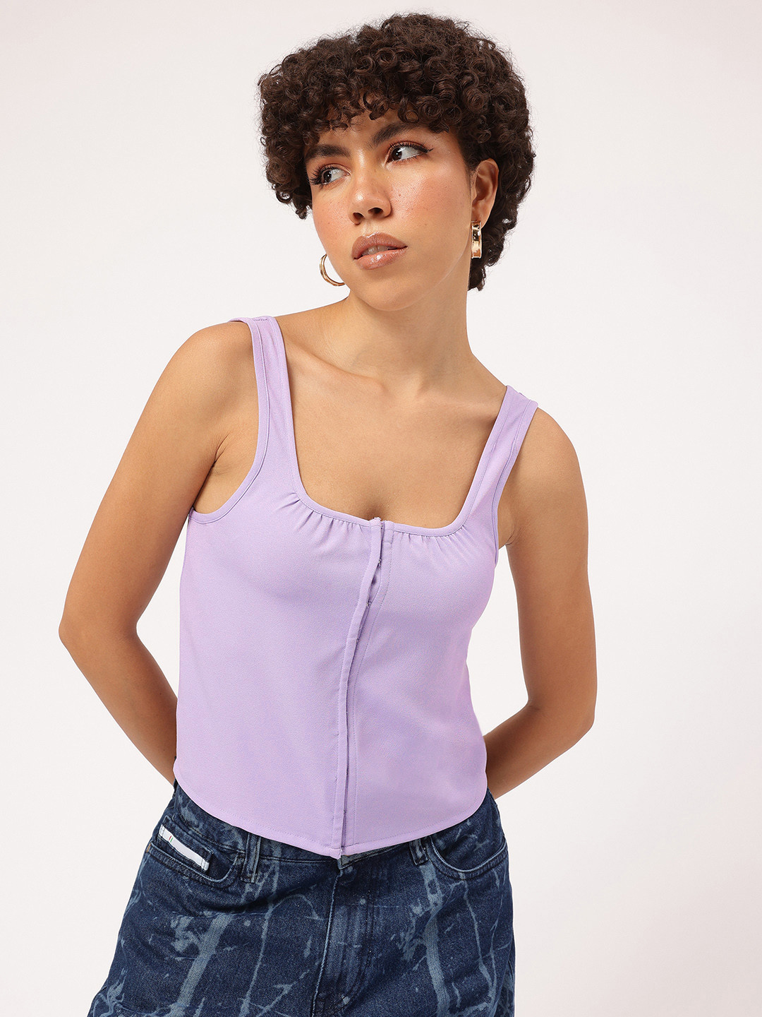 DressBerry Solid Tank Style Sleeveless Top