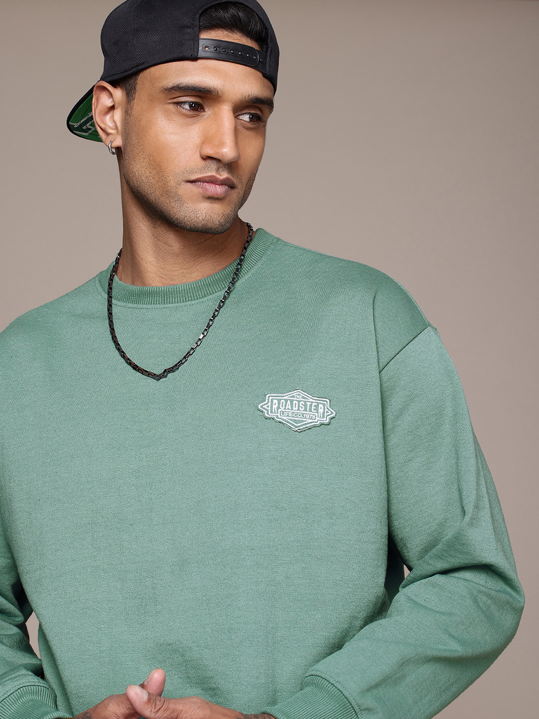 The Roadster Life Co. Brand Logo Applique Detailed Relaxed Fit Sweatshirt