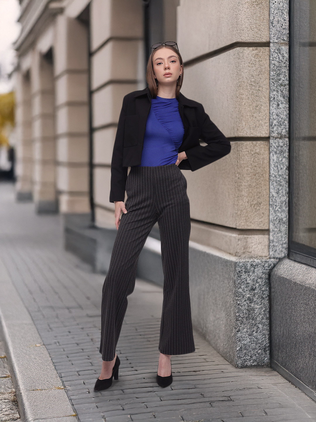French Connection Long Sleeves Gathers Fitted Top