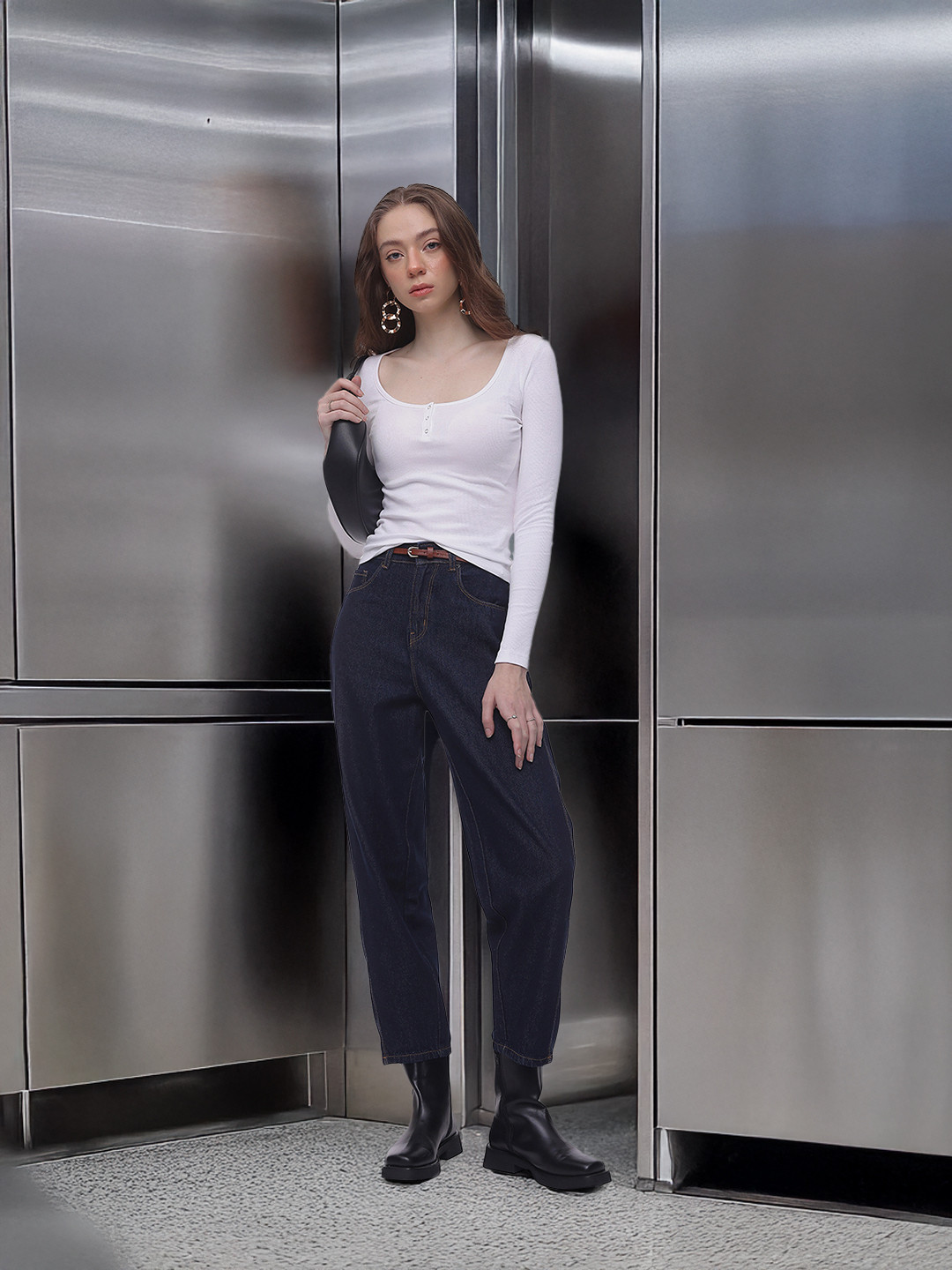 French Connection Women Pure Cotton Cropped Jeans