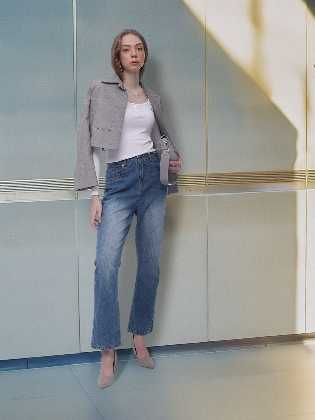 French Connection Women Heavy Fade Pure Cotton Jeans