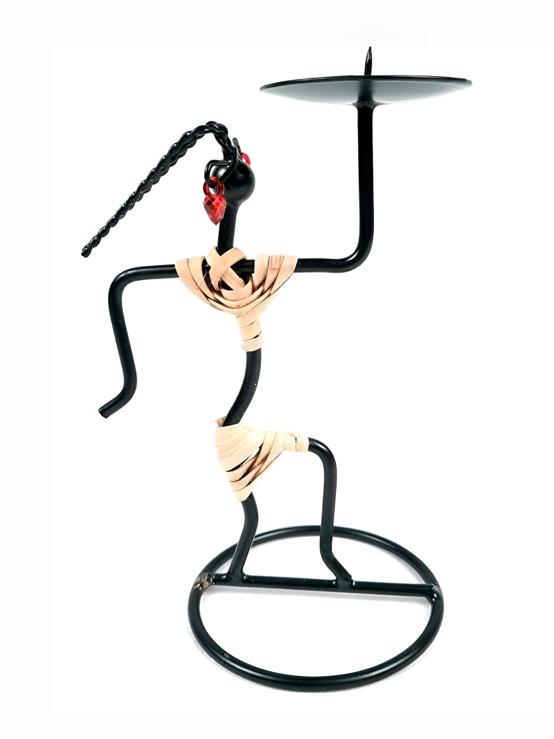 apka mart Black & Cream Ceramic Tea Light Candle Holder