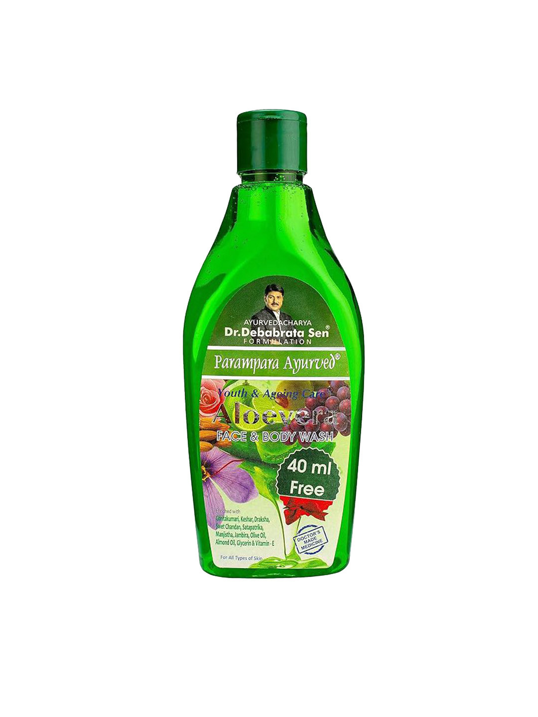 Parampara Ayurved Aloe Vera Face & Body Wash Gentle Skin Hydrating Cleansing Gel-300ml