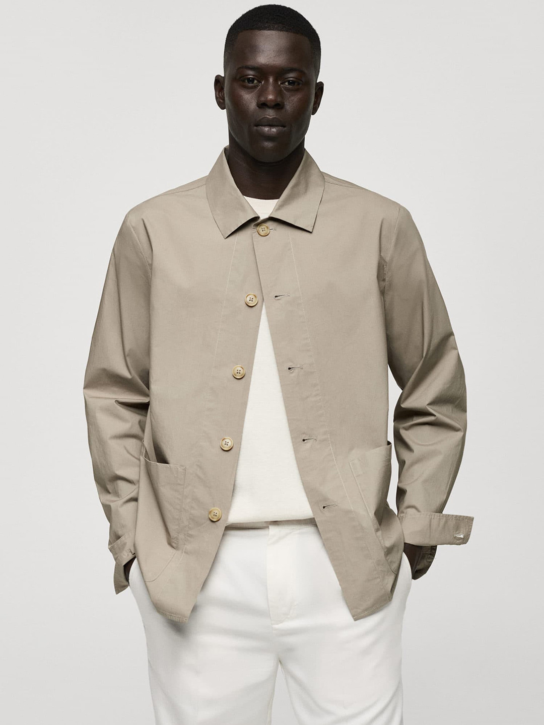 MANGO MAN Pure Cotton Poplin Overshirt