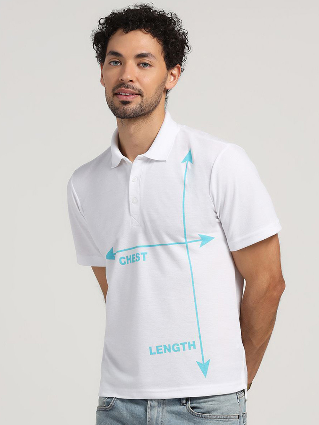 LELA Men Geometric Printed Polo Collar T-shirt