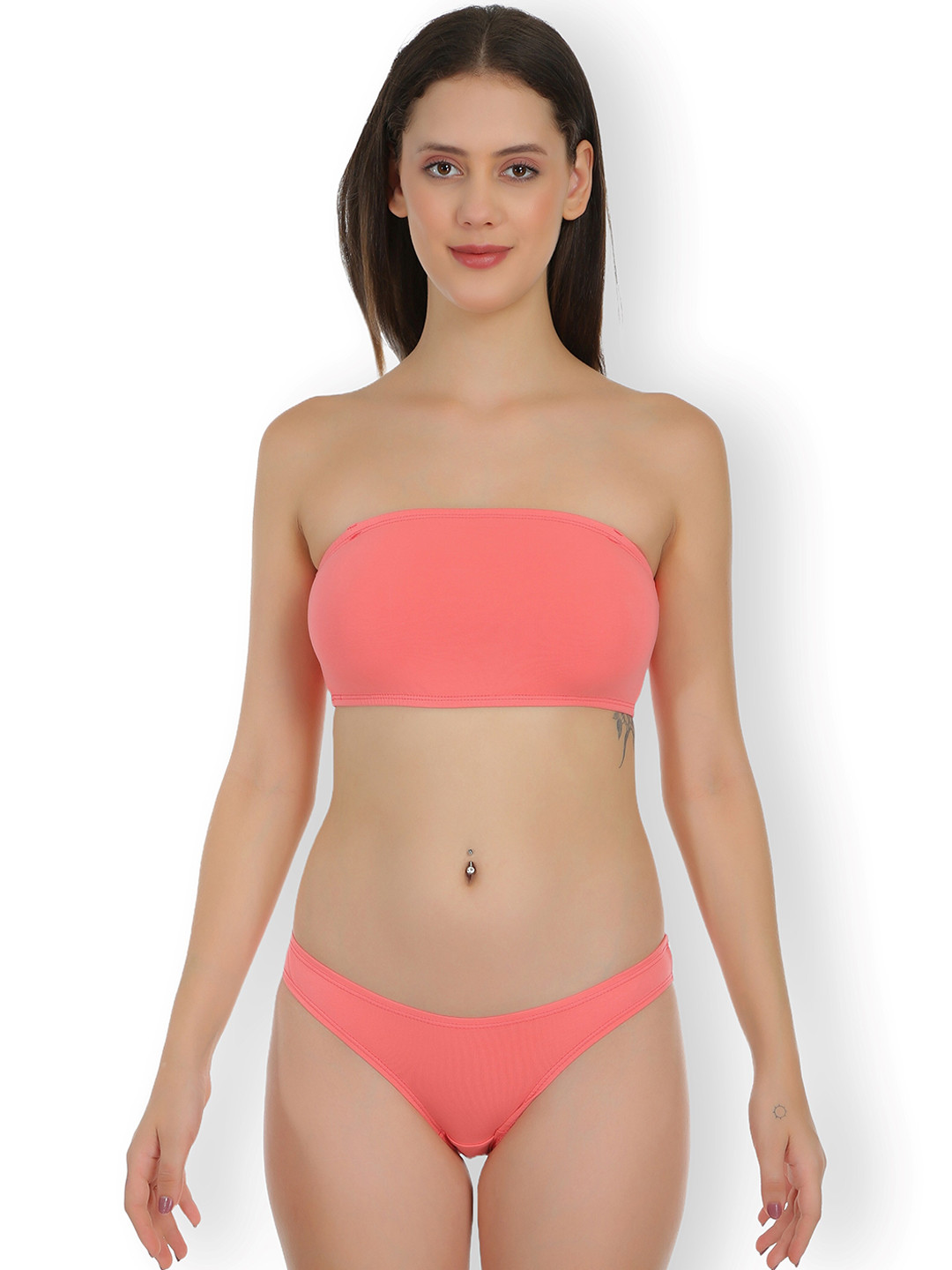 SELFCARE Non Padded Strapless Bra & Panty Lingerie Set