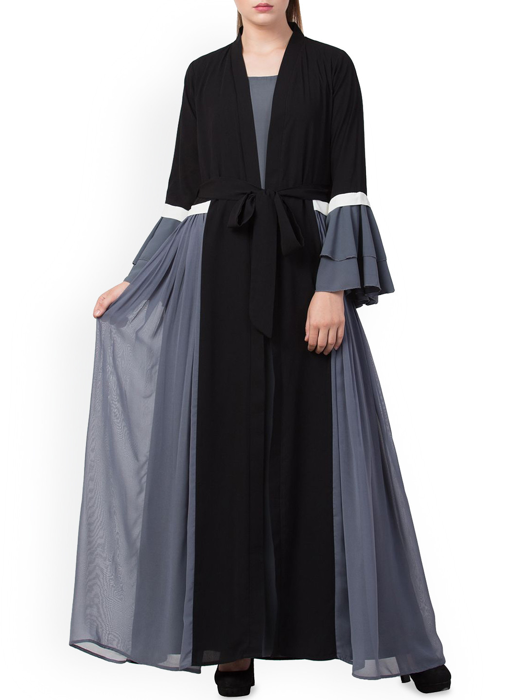 MUSHKIYA Abaya With Attached Shrug & Belt