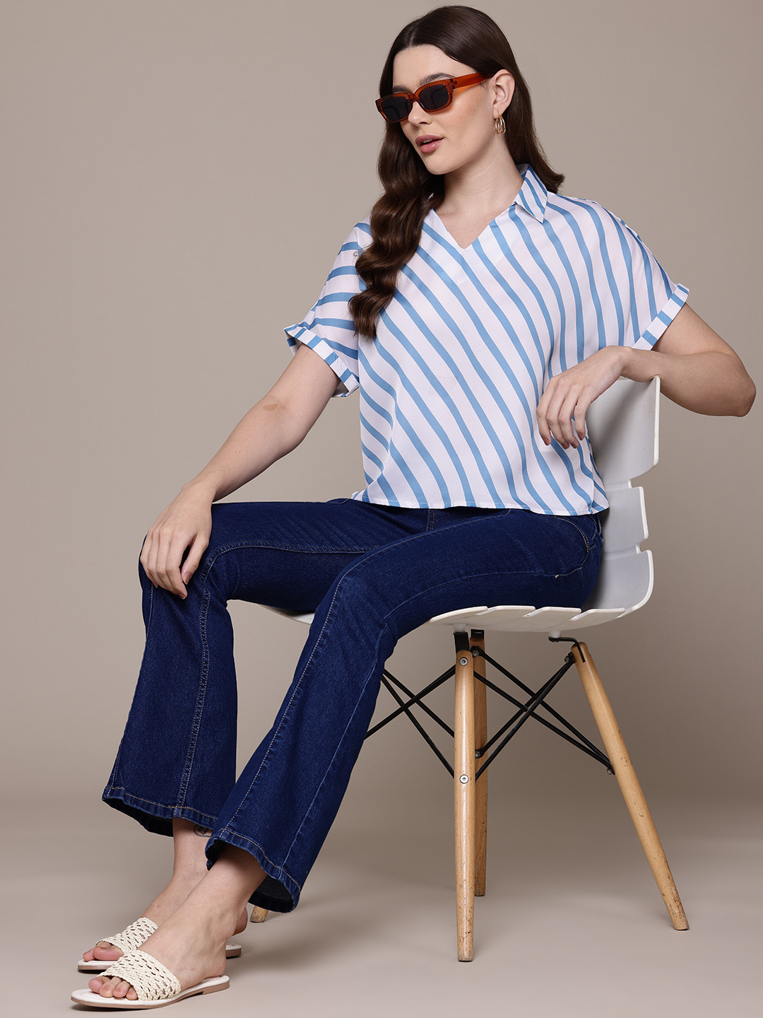 Nautica Striped Extended Sleeves Top