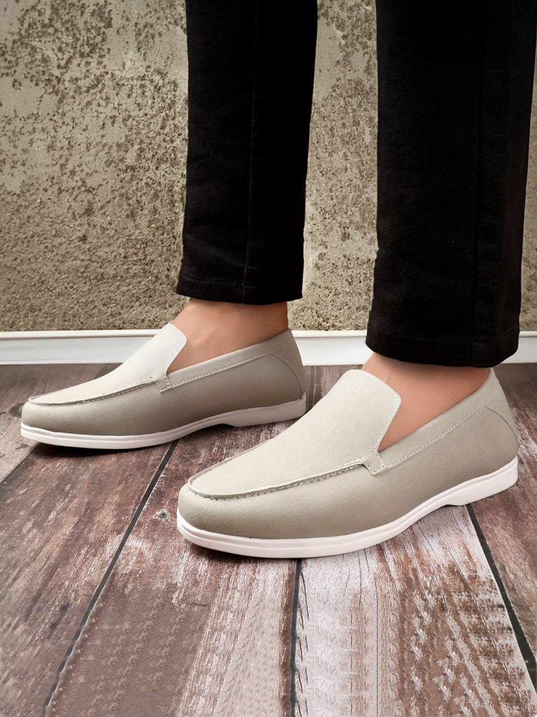Bxxy Men Round Toe Slip-On Loafers Sneakers