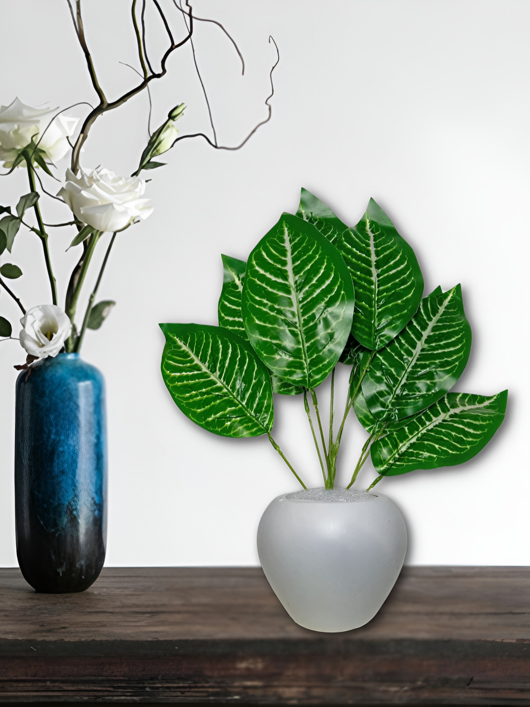 ARTSY Green & White Maple Artificial Plant With Pot