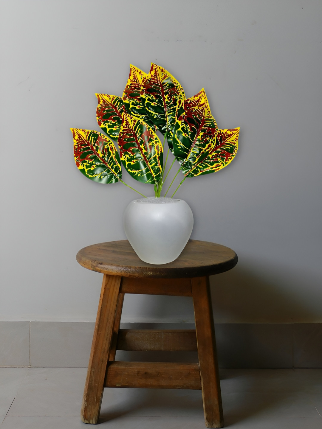 ARTSY Green & Orange Maple Artificial Plant With Pot