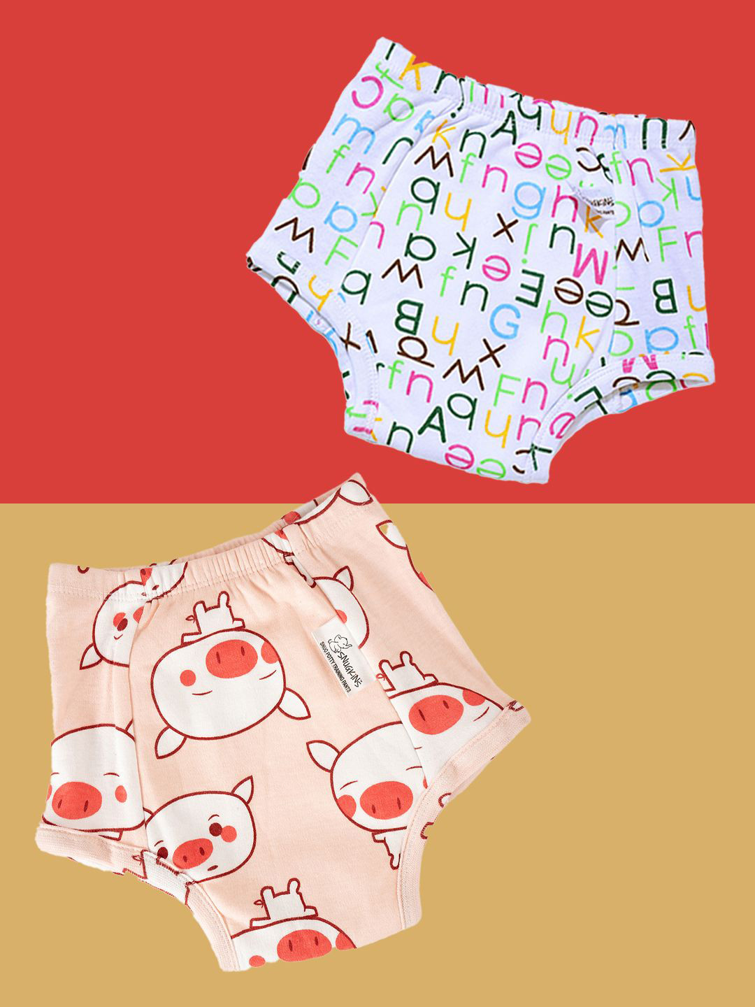 Snugkins Pack of 2 Unisex Pure Cotton Reusable Potty Training Pants