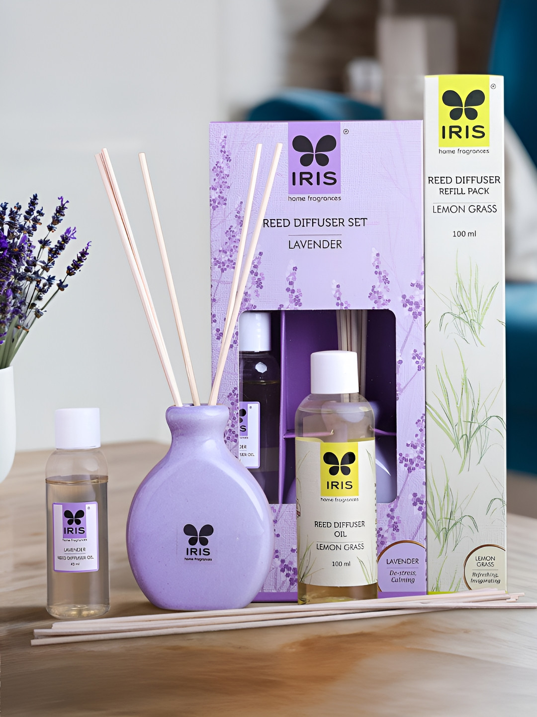 Iris  Purple Unwind Aroma Oil Diffuser & Refill Pack