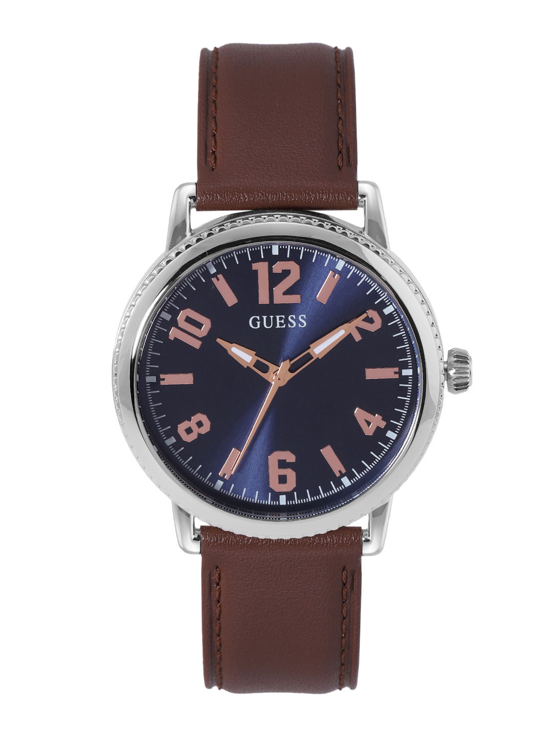 GUESS Men Leather Straps Analogue Watch U1410G1M