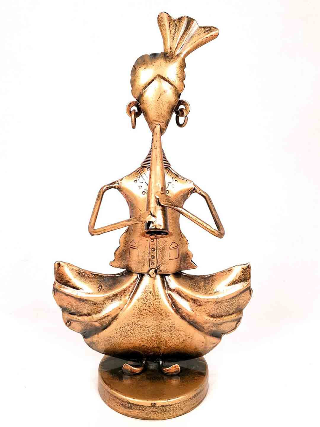 apka mart Musician Gold Metal Metallic Living Room Music Medium Showpiece - 12.6 Inches