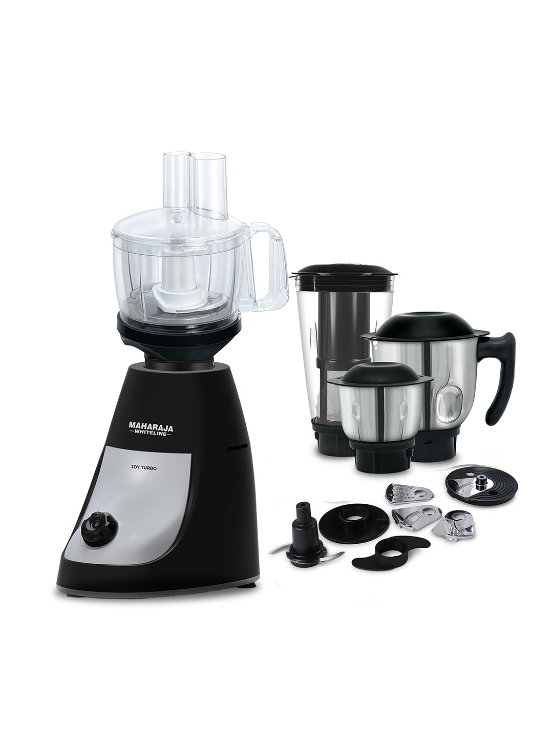 Maharaja Whiteline Kitchen Pro MX-266 White Stainless Steel Cooling Fan 4 Jars Wet and Dry Grinder-800W