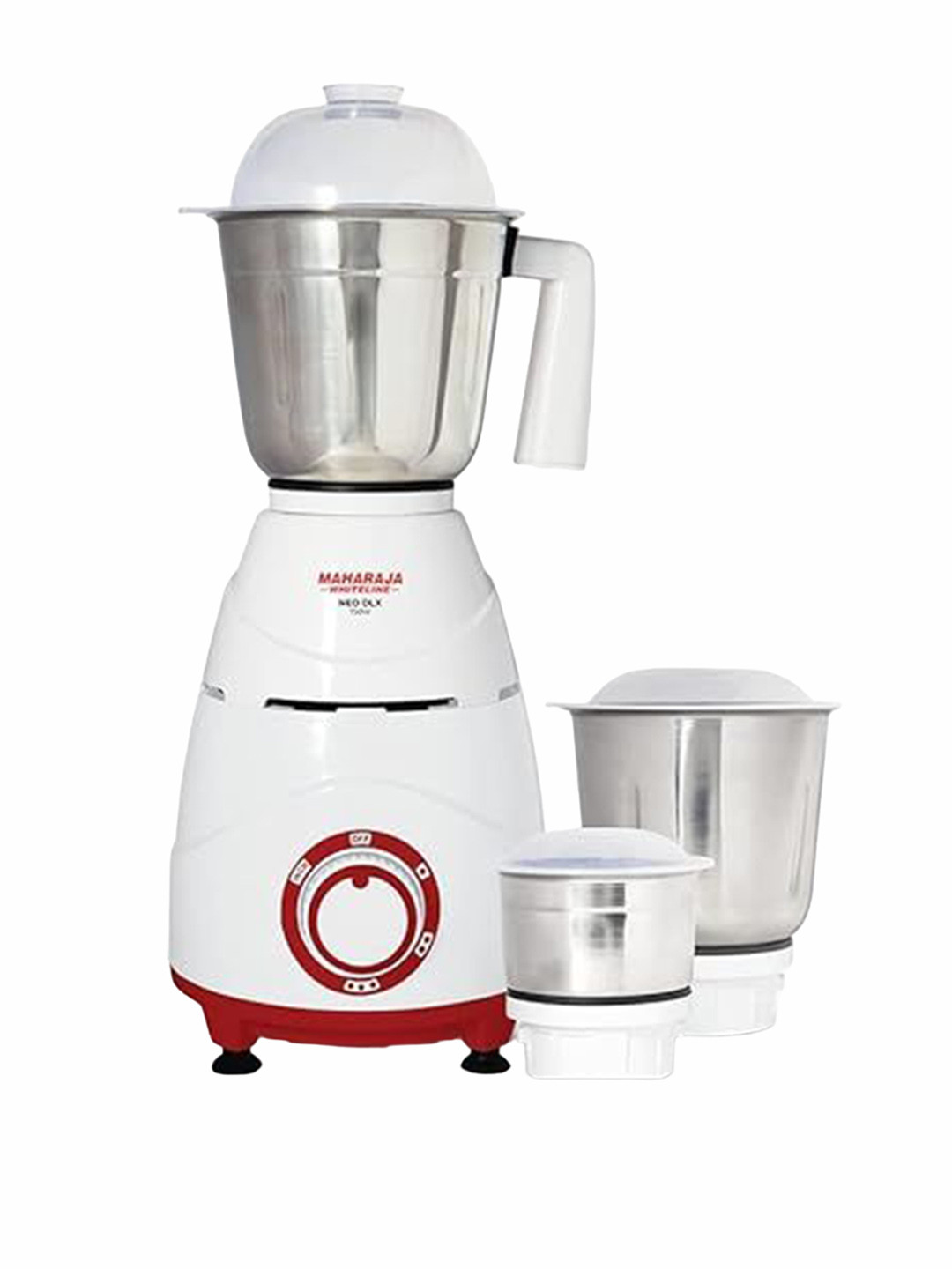 Maharaja Whiteline Neo DLX MX-249 White Stainless Steel Easy To Use Knob 3 Jars Wet and Dry Grinder-750W