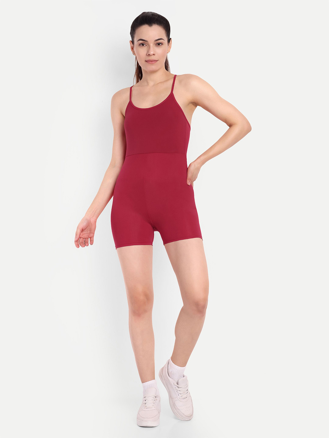 So What Shoulder Straps Cross Back Detail Sports Playsuit