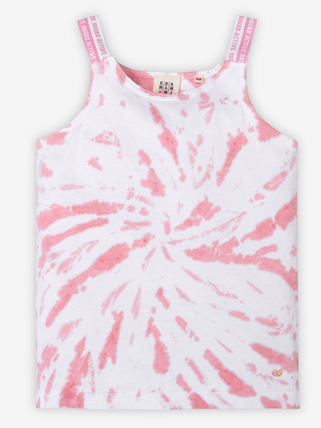Ed-a-Mamma Tie Dye Embroidered Conversational Cotton Round Neck Sleeveless T-shirt