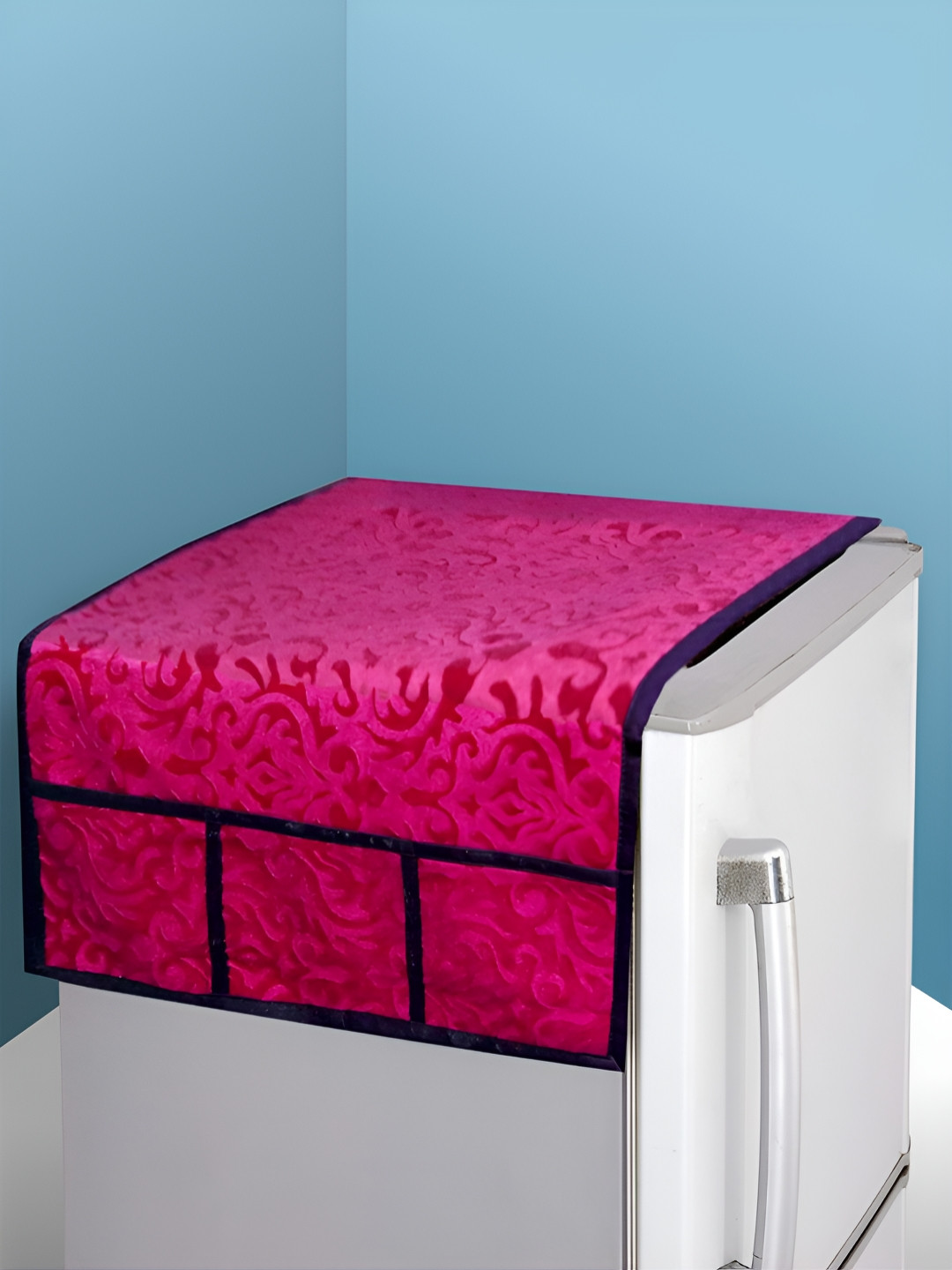Kuber Industries Pink Printed Fridge Top Cover
