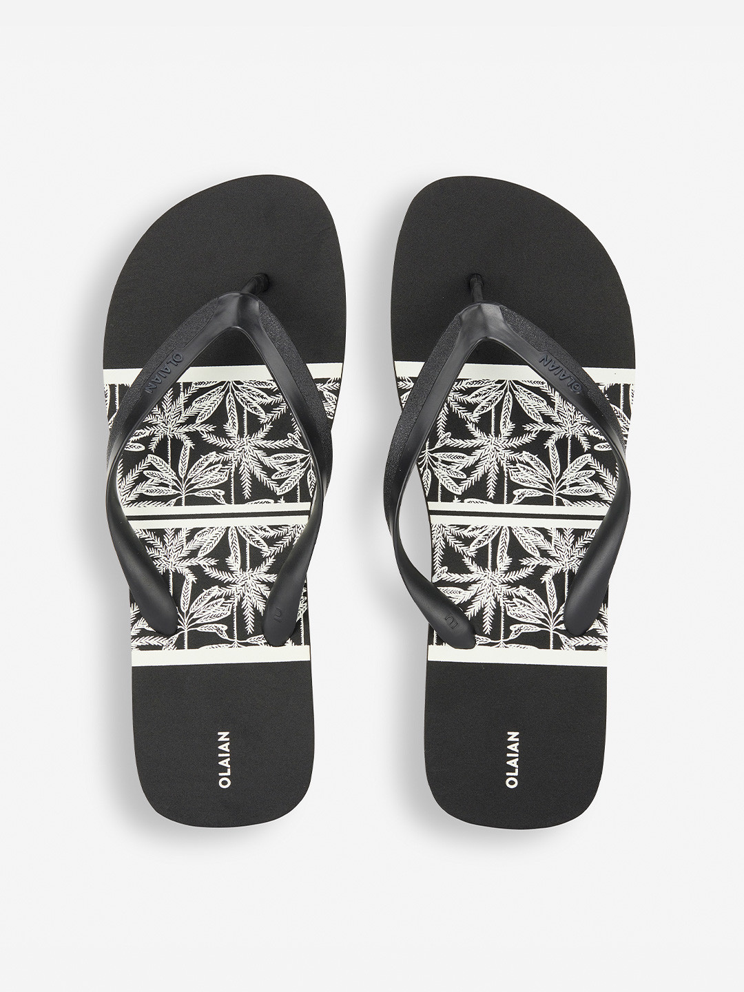 Decathlon Olaian Mens Printed Black Flip Flip