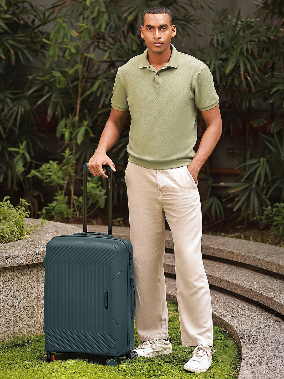 Nasher Miles Coorg Hard-Sided Polypropylene Large Olive Green Trolley Bag - 28Inch 75cm