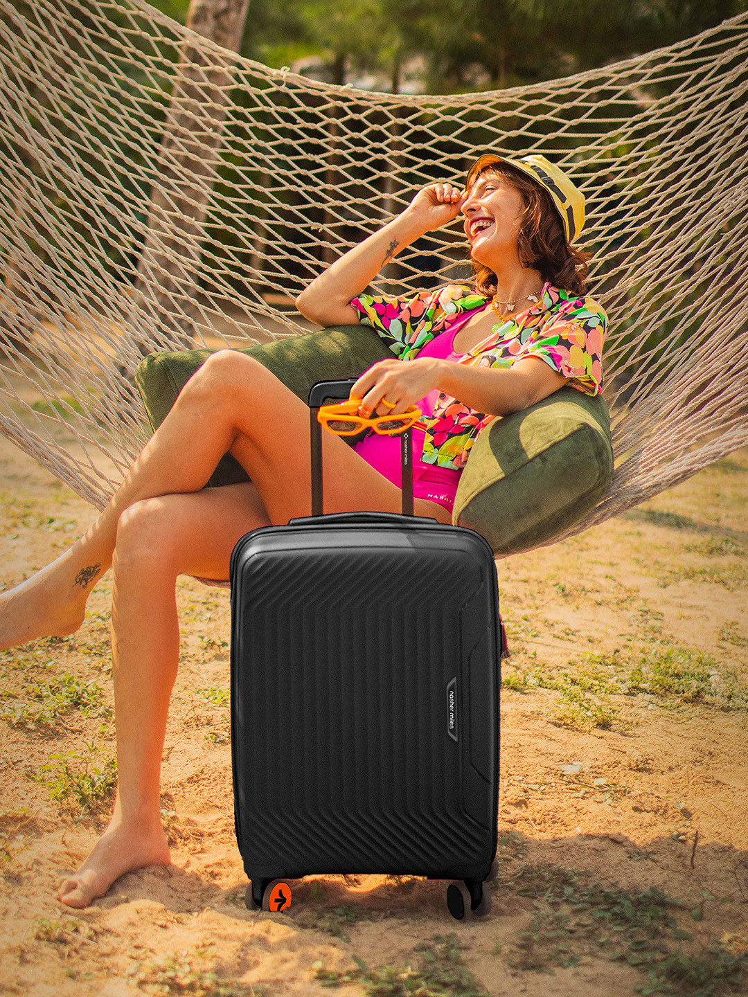 Nasher Miles Coorg Hard-Sided Polypropylene Cabin Black Trolley Bag - 20Inch 55cm