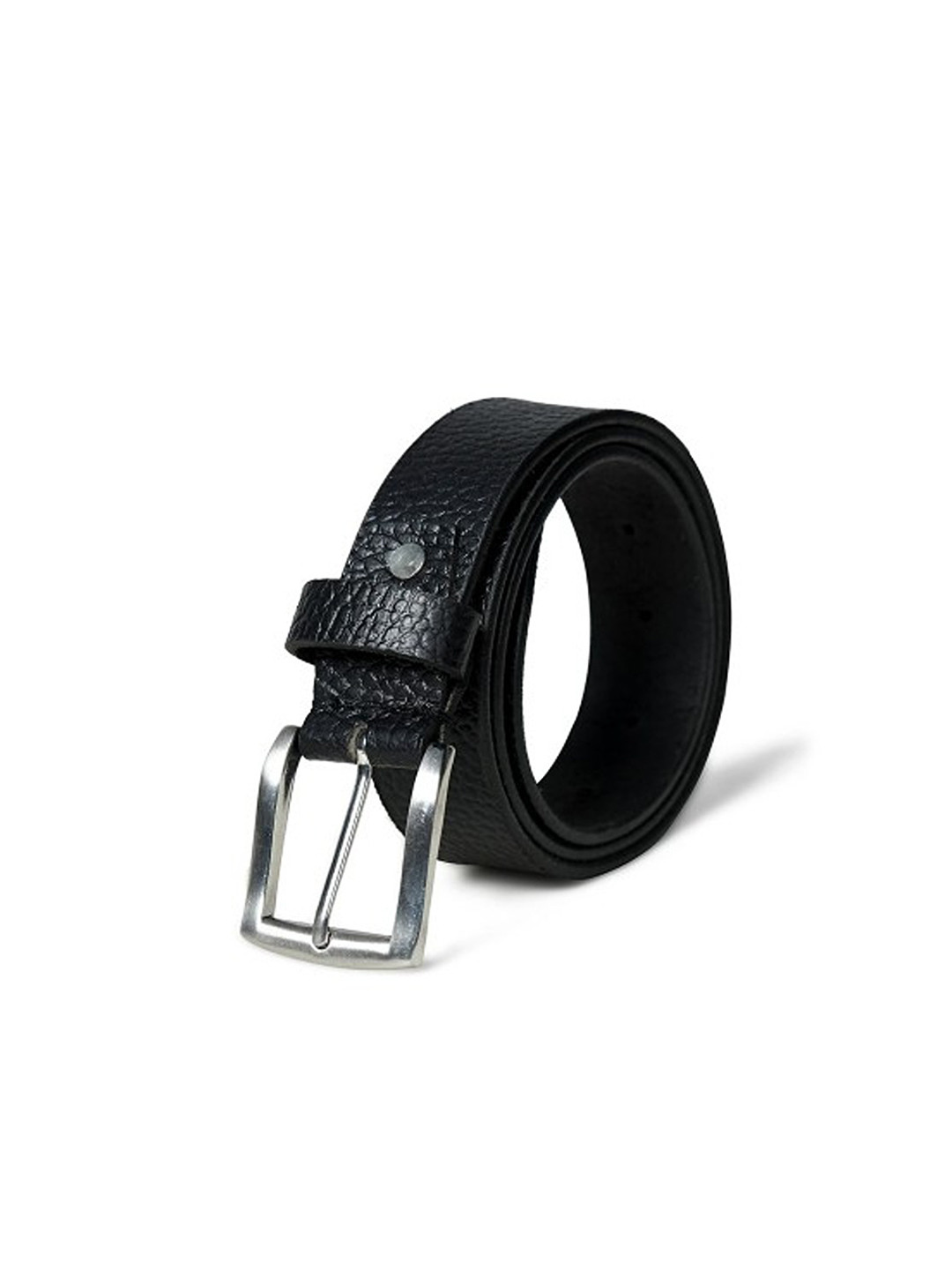 MaheTri Men Nexus Black Textured Leather Belt