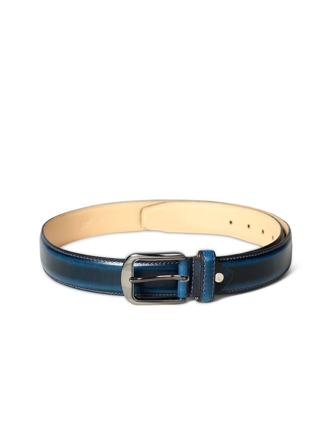 MaheTri Men Blue Eclipse Leather Formal Belt