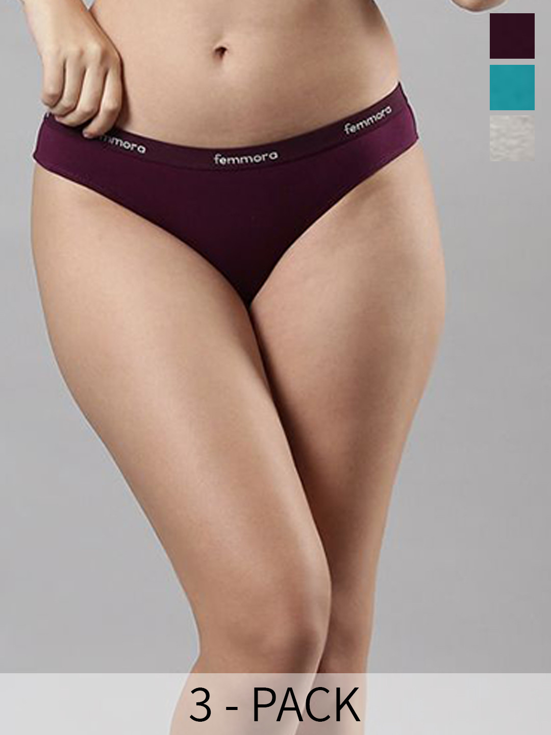Femmora Pack of 3 Breathable Basic Briefs
