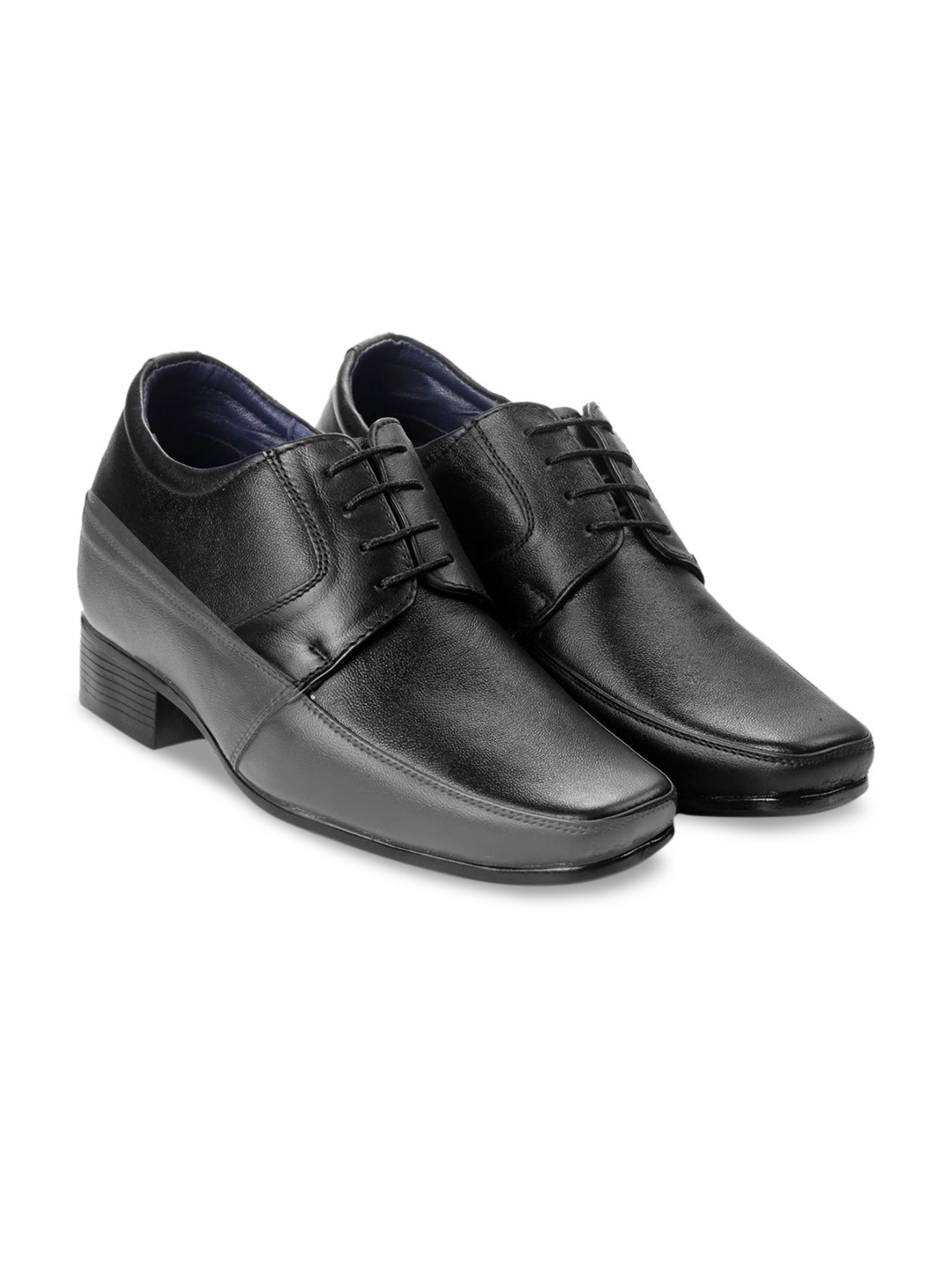 Bxxy Men Elevator Square Mid-Top Lace-Ups Formal Elevator Derbys