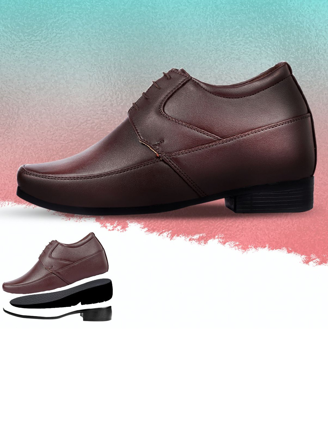 Bxxy Men Hidden Elevator Square Toe Formal Derbys