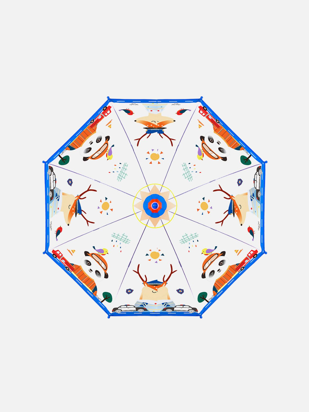 Little Surprise Box LLP Blue Panda Police Transparent Style Umbrella
