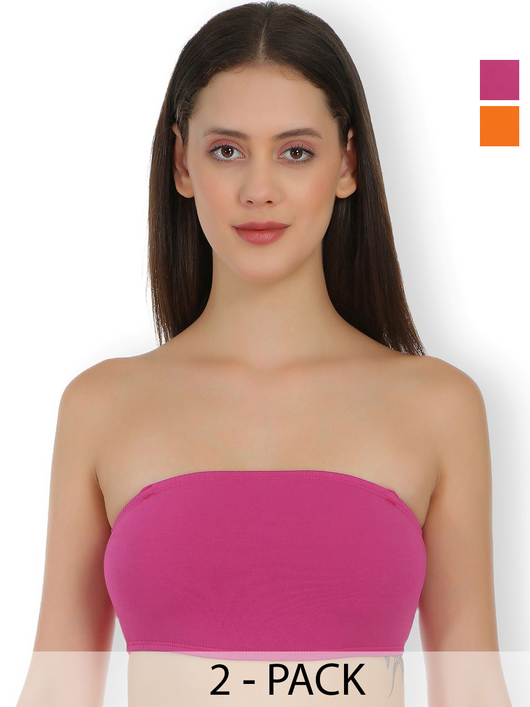 SELFCARE Pack of 2 Full Coverage Non Padded Strapless Bandeau Bras All Day Comfort