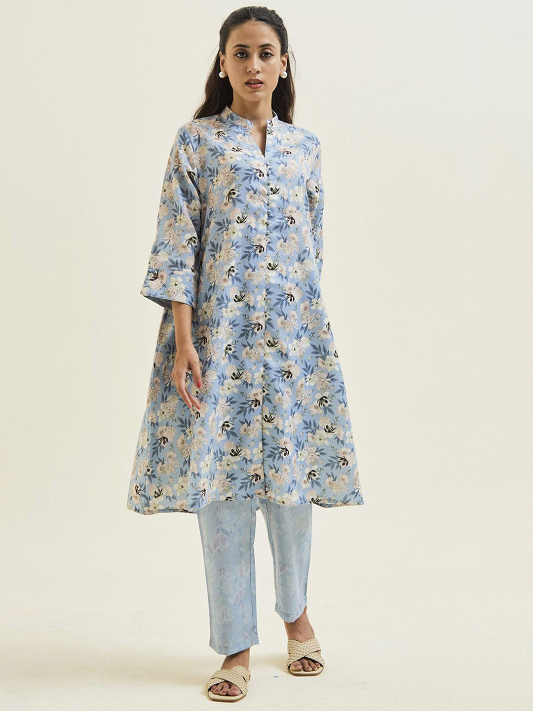 Jaipur Kurti A-line Floral Kurta With Pants