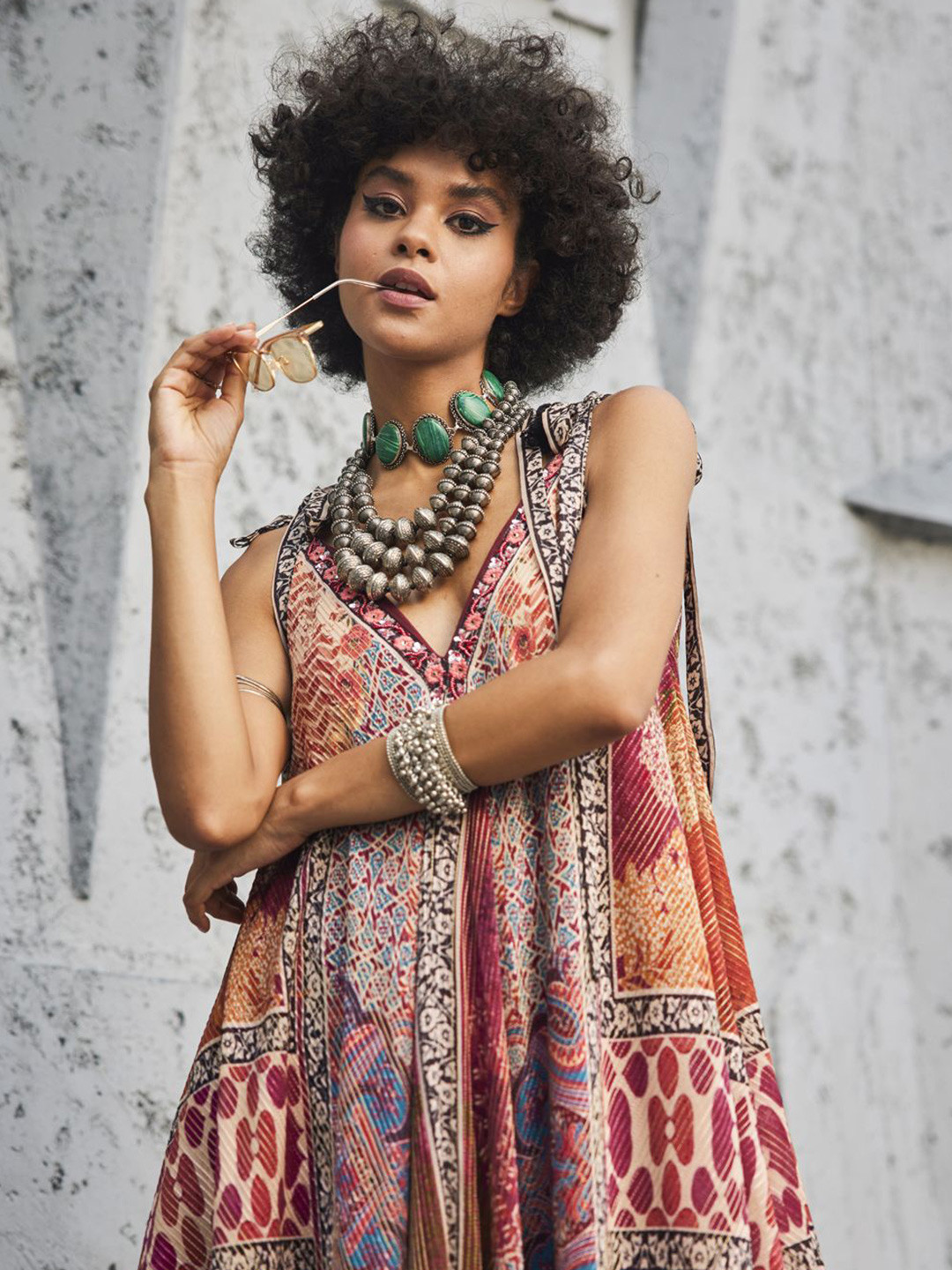 Bhanuni Women Print Fit & Flare Maxi Dress