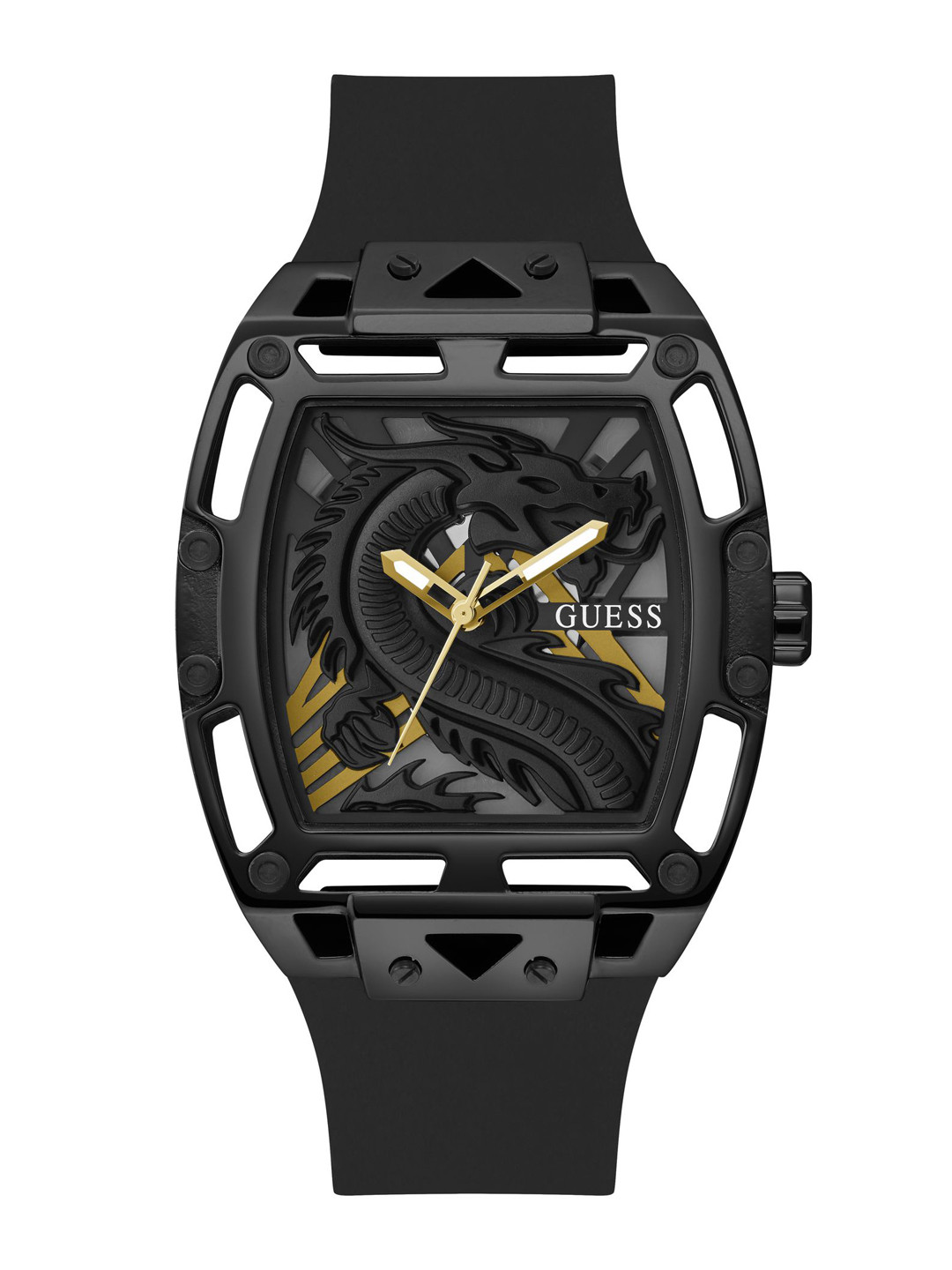 GUESS Men Trend Legend Dragon Patterned Analogue Watch GW0648G1