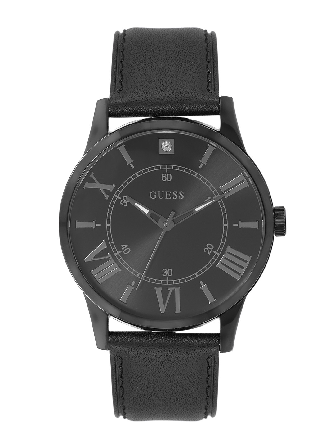 GUESS Men Dress Briefcase Leather Straps Analogue Watch U1411G2M