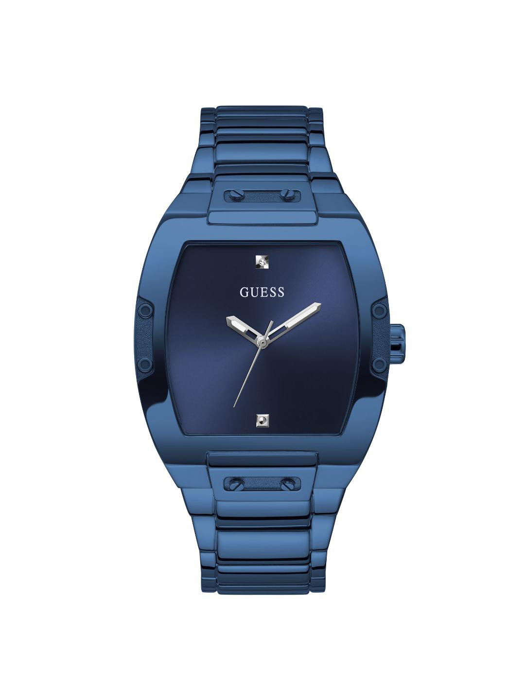 GUESS Men Embellished Dial & Stainless Steel Bracelet Style Straps Analogue Watch GW0387G4