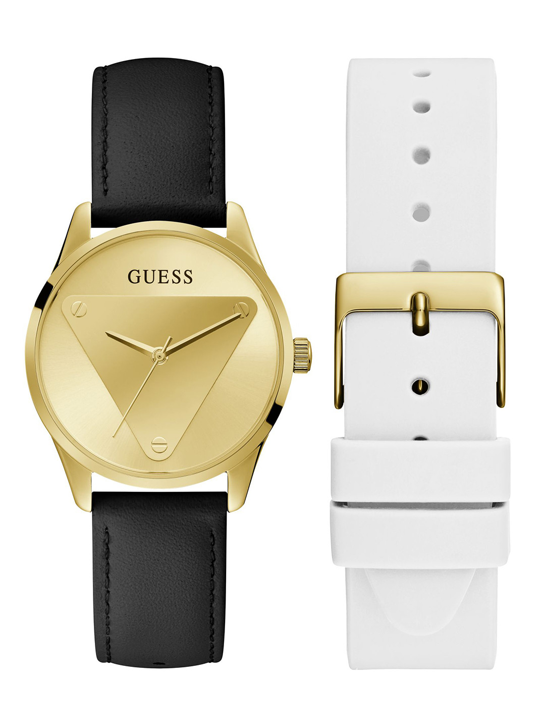 GUESS Women Leather Strap Analogue Watch with Additional Strap - GW0642L1